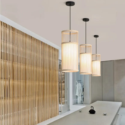 🏮 Japanese Bamboo Chandelier – Handwoven Rattan Pendant Light for Modern Wabi-Sabi Interiors ✨