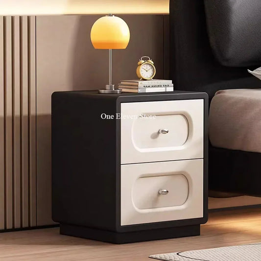 🛏️ Modern Luxe Bedside Nightstand – Dual Drawer Storage Table (45×40×60cm)