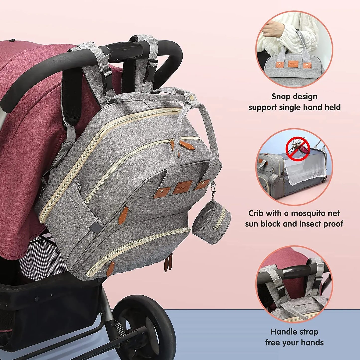 3-in-1 Convertible Baby Travel Crib Backpack ✨🍼