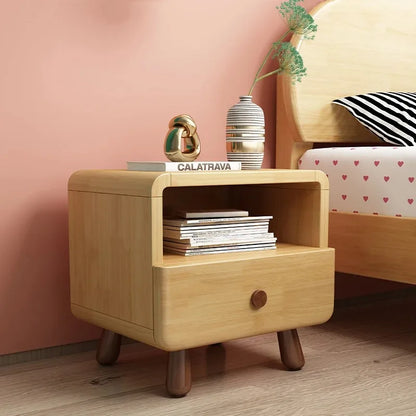 Modern Minimalist Nightstand With Drawer – Wooden Bedside Storage Table