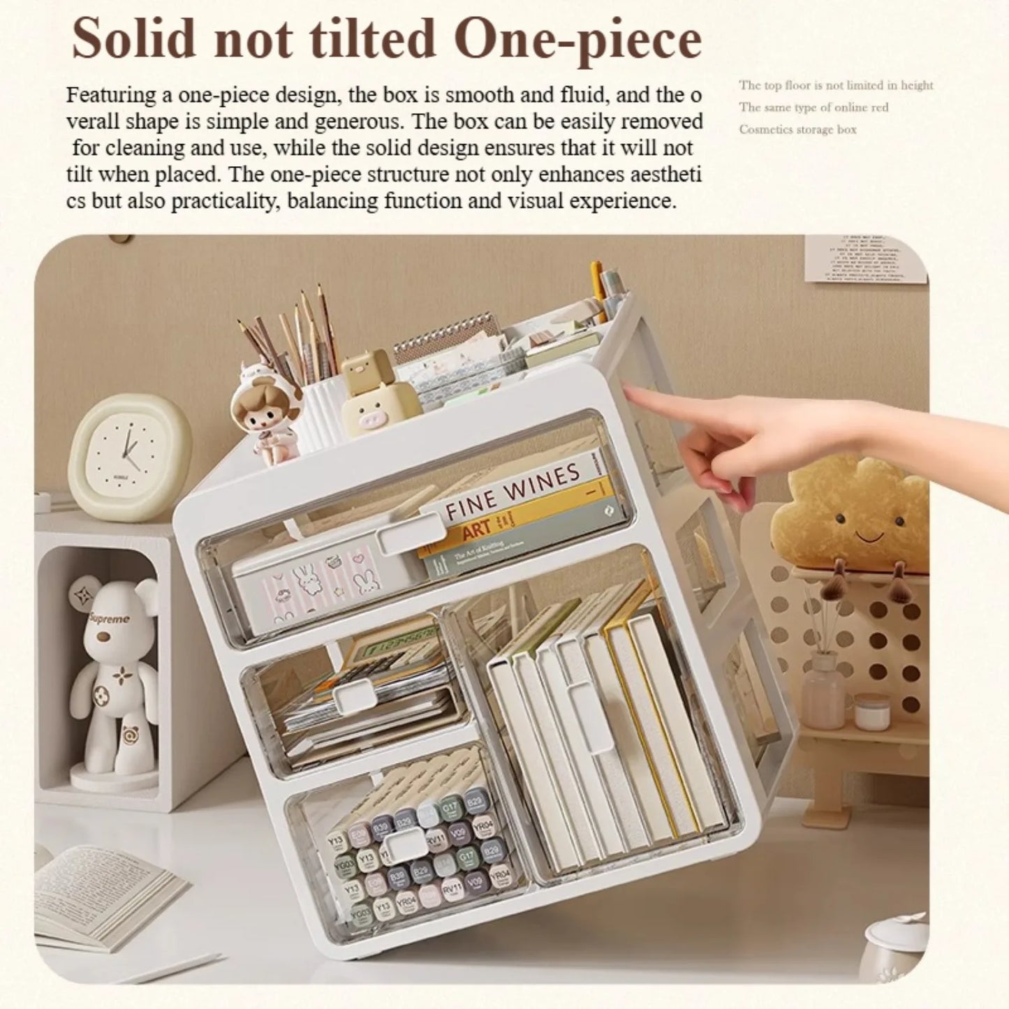 Multi-Layer Desktop Organizer Shelf with Drawers – Stationery & Study Desk Storage Box