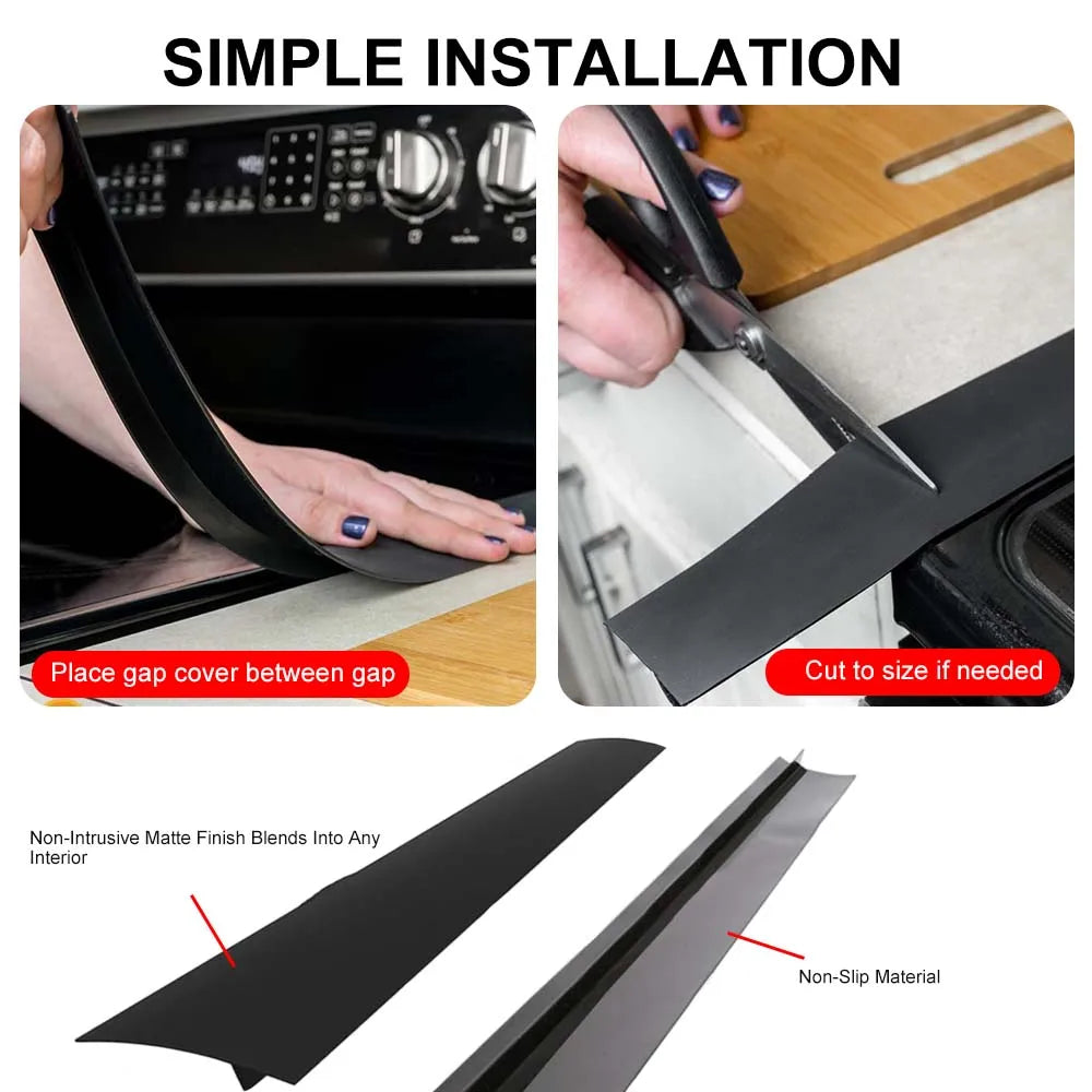🔥 Mess-Free Stove Gap Cover — Heat-Resistant Silicone Gap Filler (2-Pack)