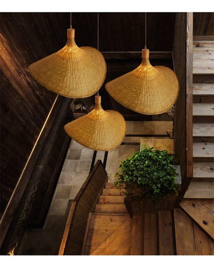 🌾 2025 Handwoven Bamboo Rattan Pendant Lamp – Japanese Style Ceiling Light for Bedroom, Dining & Living Spaces ✨