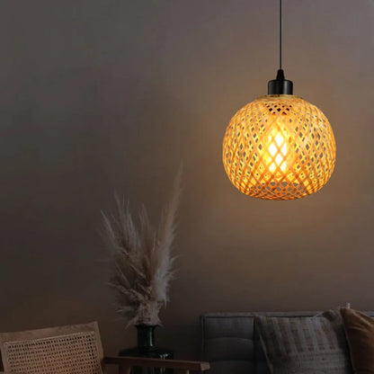 🏮 Handwoven Bamboo Rattan Pendant Lamp – Natural Woven Chandelier Light for Dining & Living Spaces 🌿✨
