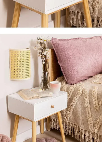 🌾 Handwoven Rattan Wall Sconce – Natural Wicker Lamp for Bedroom, Living Room & Hallway Ambiance 🌙✨