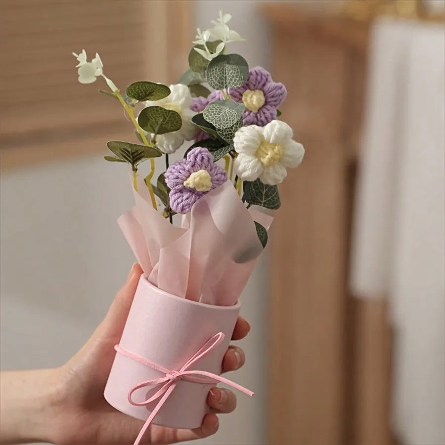 ✨ Glowing Crochet Flower Bouquet – A Warm Light of Love 💖🌷