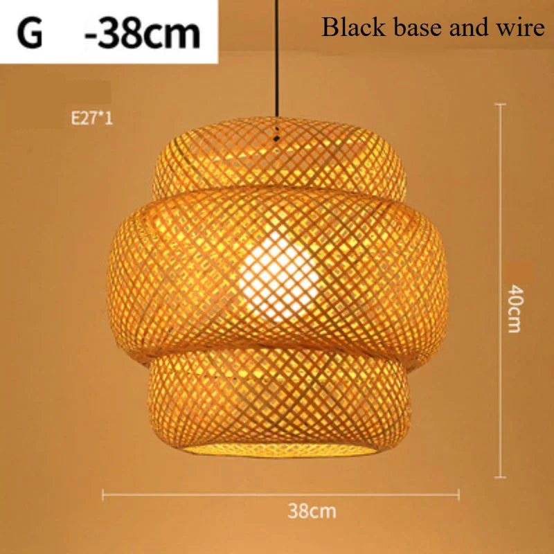 Handwoven Bamboo Pendant Lamp – Natural Rattan Wicker Ceiling Light for Dining, Bedroom & Home Décor 🌿✨