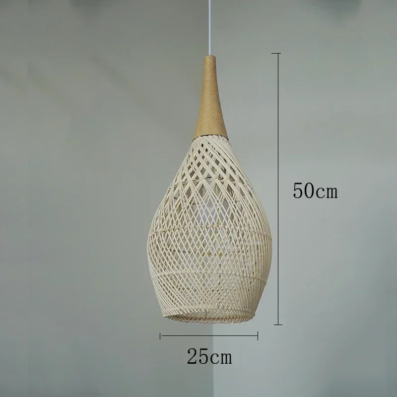 🌾 Bohemian Handwoven Rattan Pendant Lamp – Natural Wicker Ceiling Light for Dining Room, Living Space & Café ✨