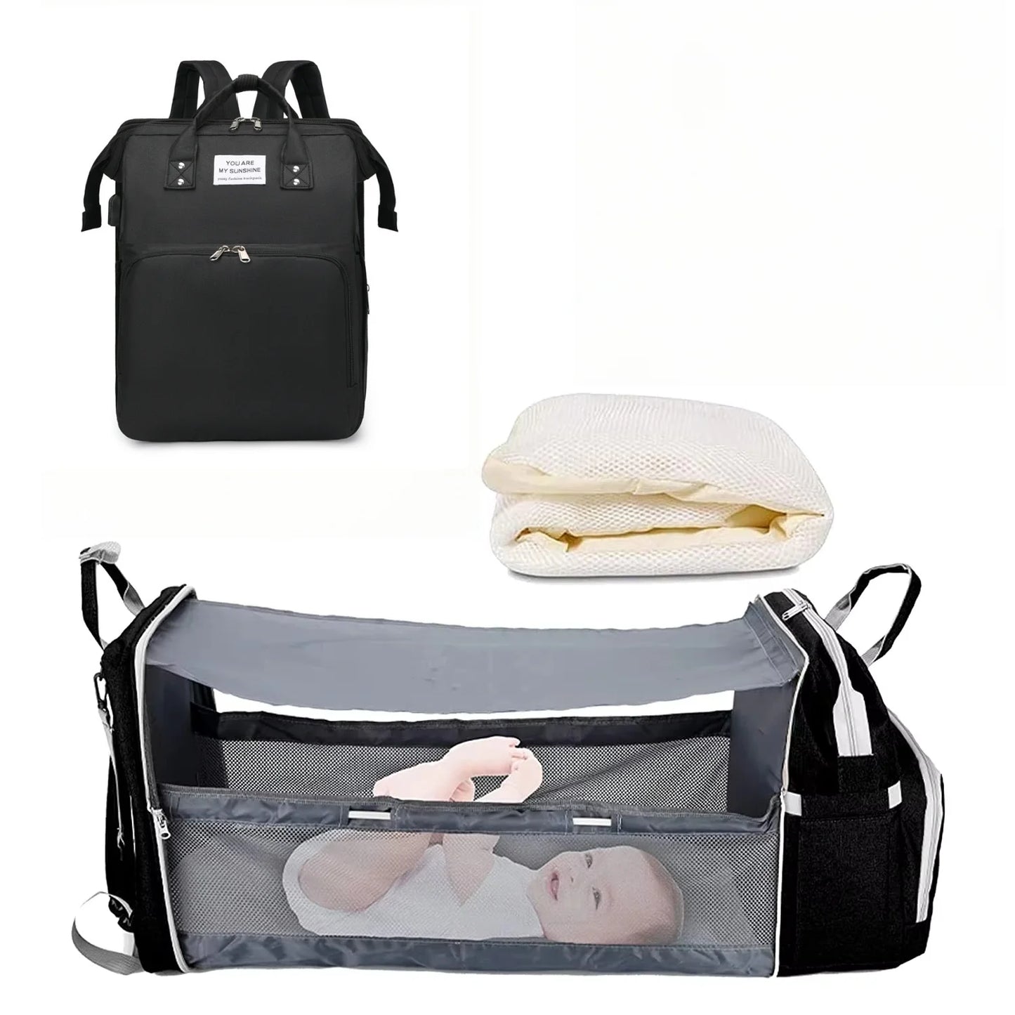 3-in-1 Convertible Baby Travel Crib Backpack ✨🍼