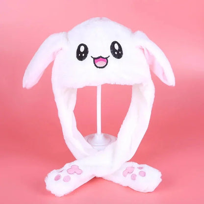 Jumping Bunny Ears Plush Hat – Cute Moving Ear Winter Fun Cap 🎀❄️ Perfect Gift for Kids & Girls