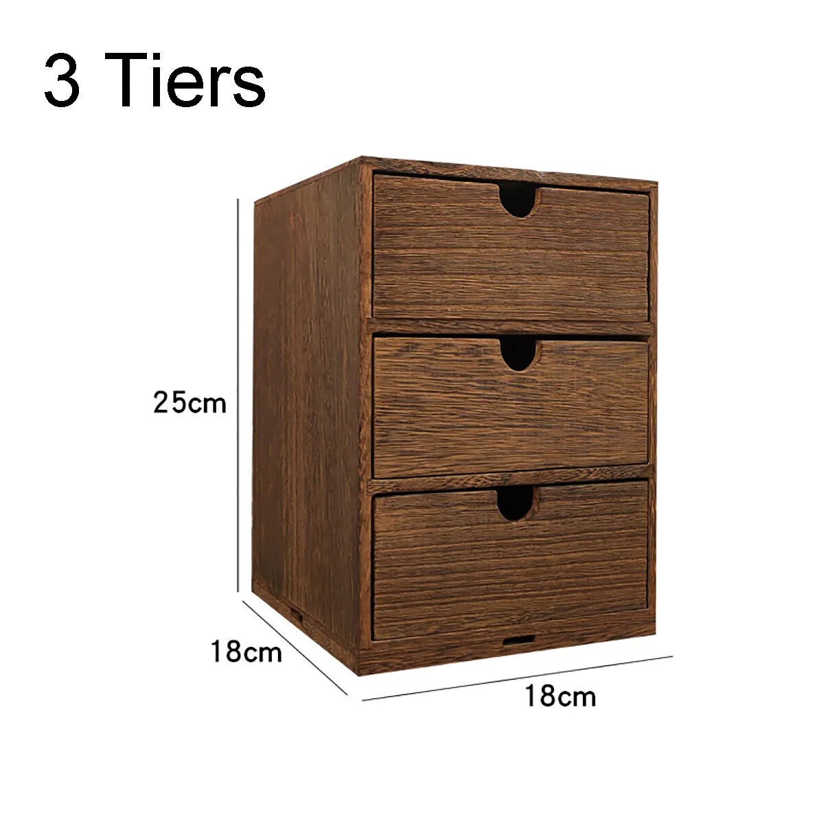 Retro Wooden Drawer Organizer – Small Desktop Multi-Tier Storage Cabinet