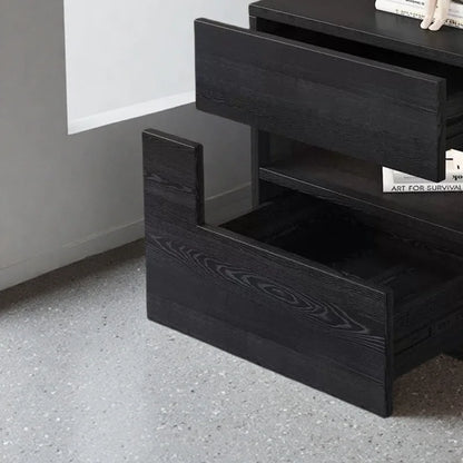 ✨ Modern Minimalist Bedside Table – Compact Drawer Cabinet with Open Shelf Storage (45×40×45cm)