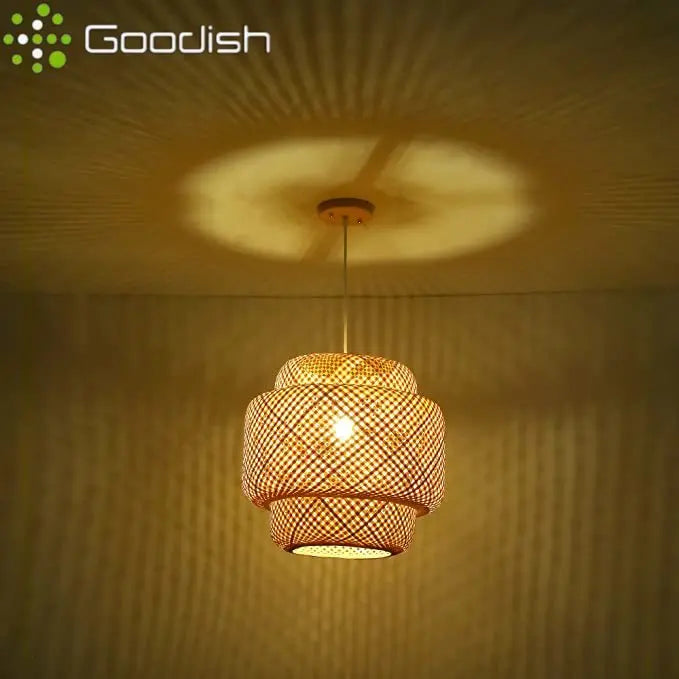 Handwoven Bamboo Pendant Lamp – Natural Rattan Wicker Ceiling Light for Dining, Bedroom & Home Décor 🌿✨