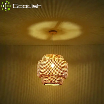 Handwoven Bamboo Pendant Lamp – Natural Rattan Wicker Ceiling Light for Dining, Bedroom & Home Décor 🌿✨