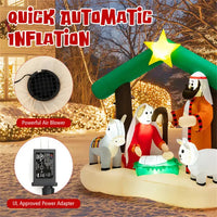 6.7FT Giant Inflatable Christmas Nativity Scene with LED Lights – Quick Setup Outdoor Yard Decoration ✨