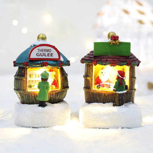 Mini Christmas Village Light Houses – Resin Holiday Home Décor Gifts ✨
