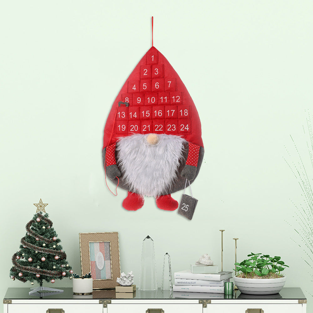 Christmas Countdown Advent Calendar – Cute Faceless Santa Claus Hanging Doll ❤️ Holiday Wall & Door Decoration