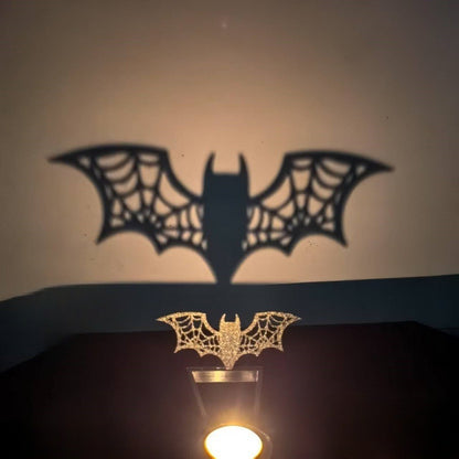 ✨ “Halloween Shadow Projection Candlestick – Spooky Witch & Skull Decor”