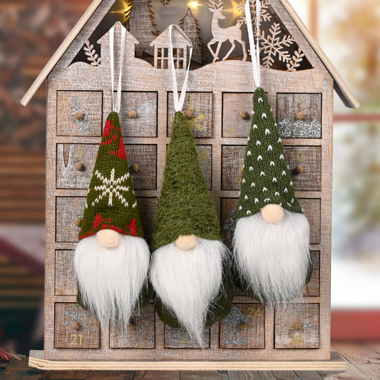 Nordic Christmas Gnome Ornaments – Cozy Knitted Santa Elves for Holiday Magic ‍♂️✨
