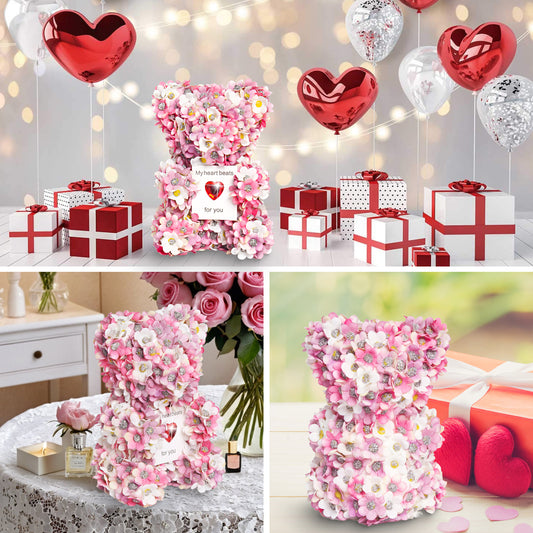 Rose Bear – A Sweet Valentine’s Day Gift Pink (17x12x11cm)