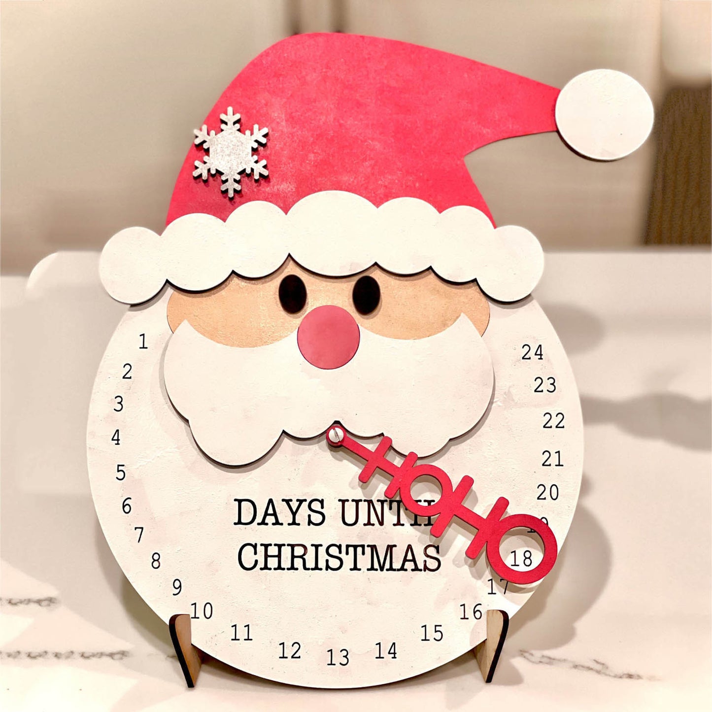 Santa Christmas Countdown Calendar – Wooden Holiday Decoration That Builds the Magic ✨