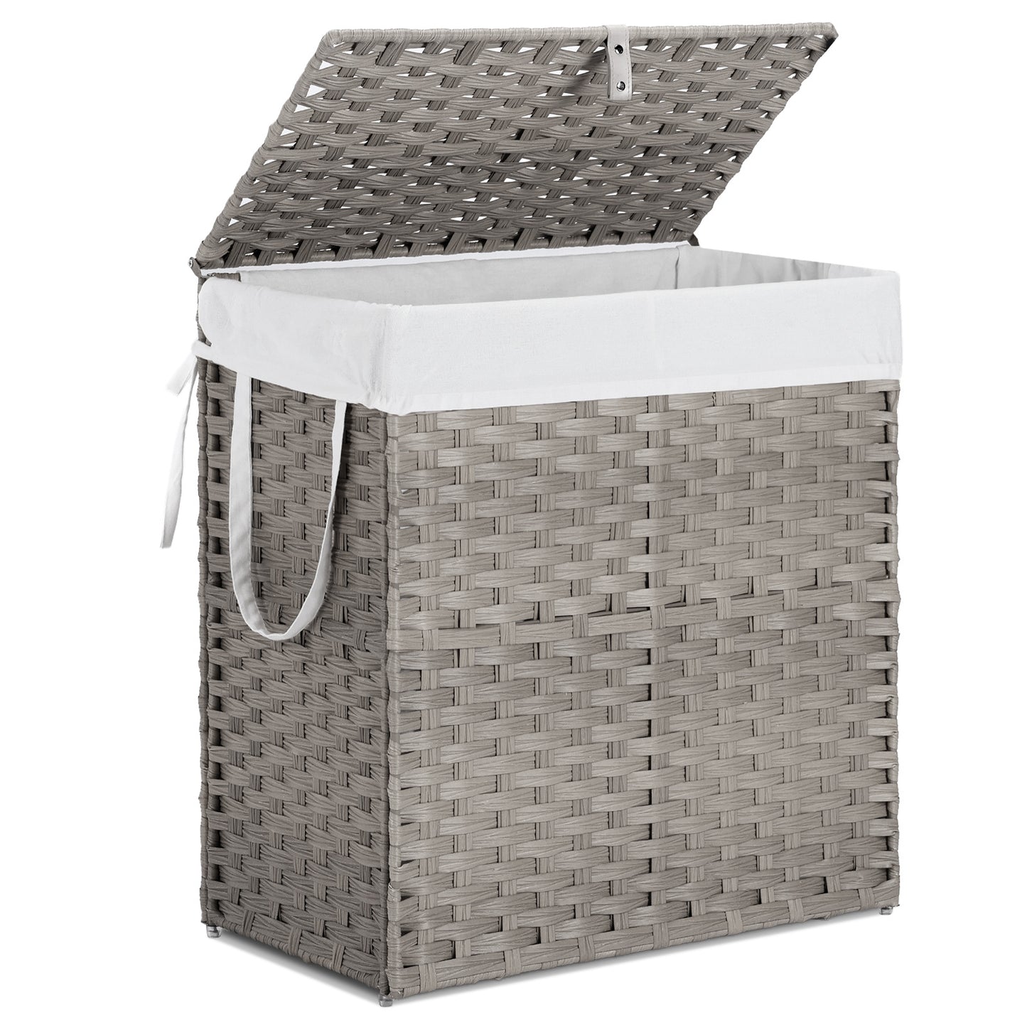 ✨ Handwoven Rattan Laundry Basket with Lid | 110L Foldable Storage Hamper with Handles & Removable Liner
