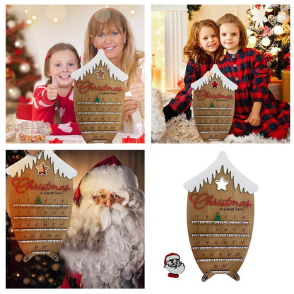 Santa Christmas Countdown Calendar – Wooden Holiday Decoration That Builds the Magic ✨