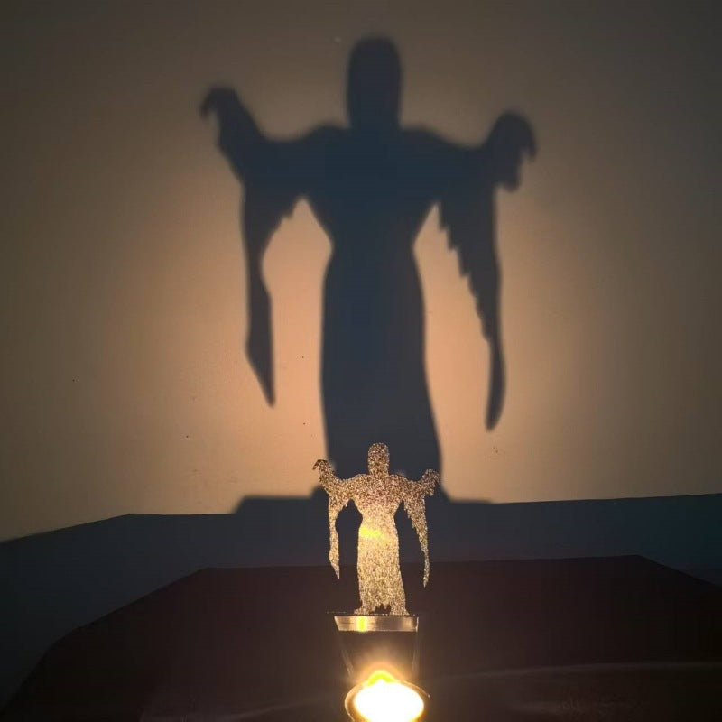 ✨ “Halloween Shadow Projection Candlestick – Spooky Witch & Skull Decor”