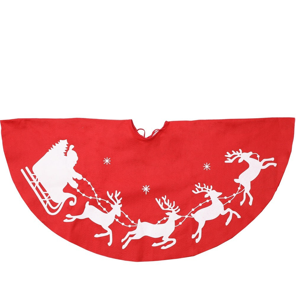 ✨ Classic Red Christmas Tree Skirt – Santa & Reindeer Print Holiday Decoration Mat for Festive Tree Base ❄️