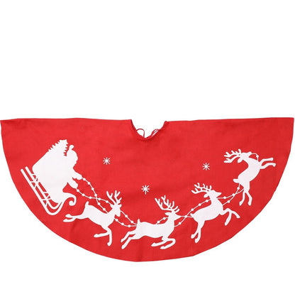 ✨ Classic Red Christmas Tree Skirt – Santa & Reindeer Print Holiday Decoration Mat for Festive Tree Base ❄️