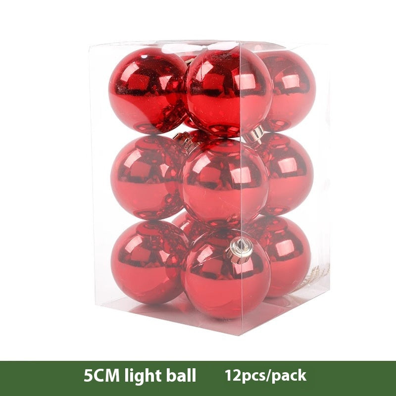 Luxury Red Electroplated Christmas Ball Set – Shiny, Matte & Glitter Mix Ornaments for Tree & Home Décor