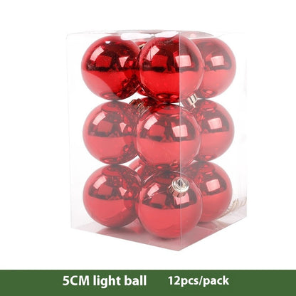 Luxury Red Electroplated Christmas Ball Set – Shiny, Matte & Glitter Mix Ornaments for Tree & Home Décor