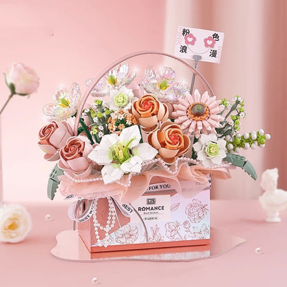 DIY Flower Basket Building Blocks Gift