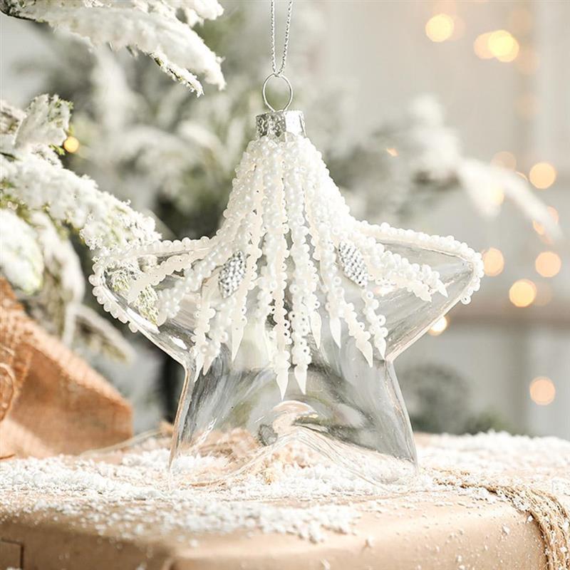 Crystal Clear Christmas Ornaments – Elegant Transparent Ball & Star Tree Décor for a Frosty Winter Glow ❄️✨