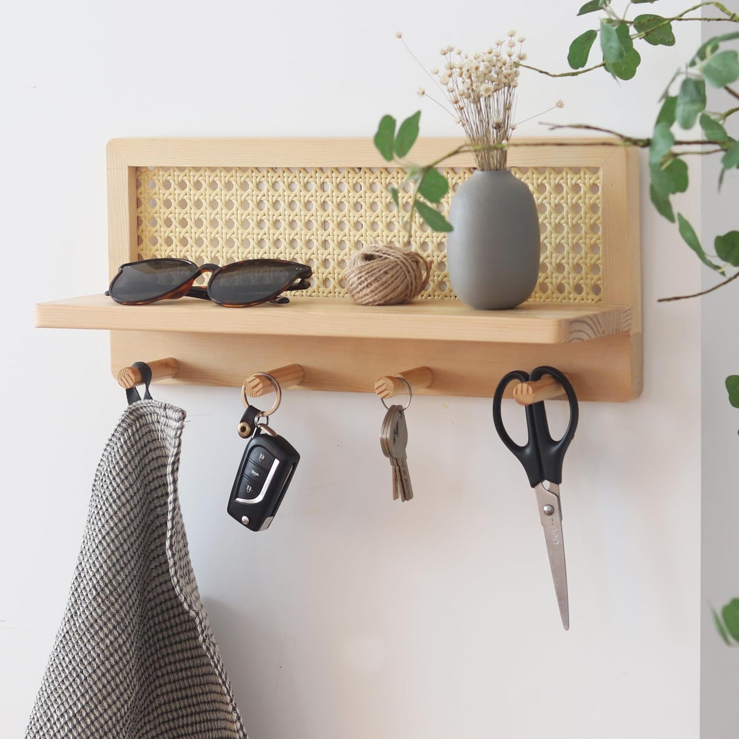 🏡 Nordic Nest Rattan Wall Shelf — Modern Minimalist Wall Rack with Boho Warmth &amp; Timeless Elegance 🌿✨