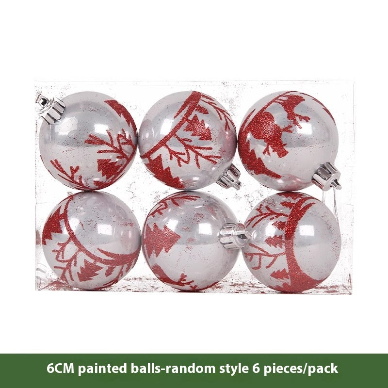 Luxury Red Electroplated Christmas Ball Set – Shiny, Matte & Glitter Mix Ornaments for Tree & Home Décor
