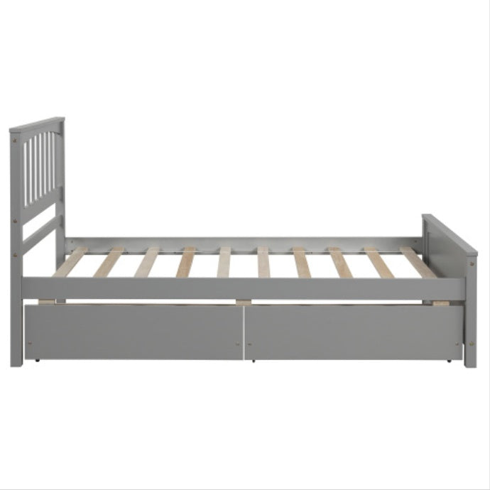 ✨ Twin Size Platform Bed with Built-in Drawers | Space-Saving Modern Bed Frame for Bedroom ️