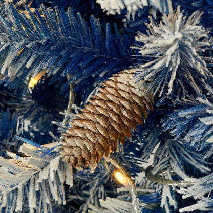 ✨ Pre-Lit Artificial Christmas Tree 4-Piece Set – Blue Frosted Tree, Garland, Wreath & Topiary  Premium Full Holiday Décor Collection