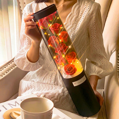 ✨ Glowing Rose Cylinder Gift Box – A Romantic Light of Love 🌹💡