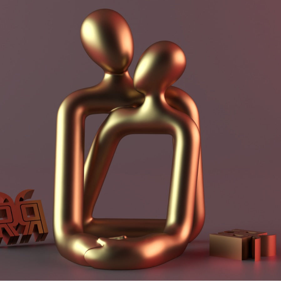 Loving Couple Resin Statue Candle Holder