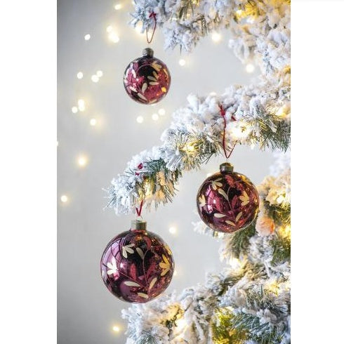 ✨ Luxury Glass Christmas Ball Ornaments – Set of 6 Decorative Hanging Baubles for Tree, Home & Holiday Party Decor
