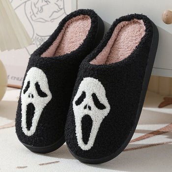 ✨ “Halloween Skull Slippers – Spooky Cartoon Indoor Cotton Shoes”