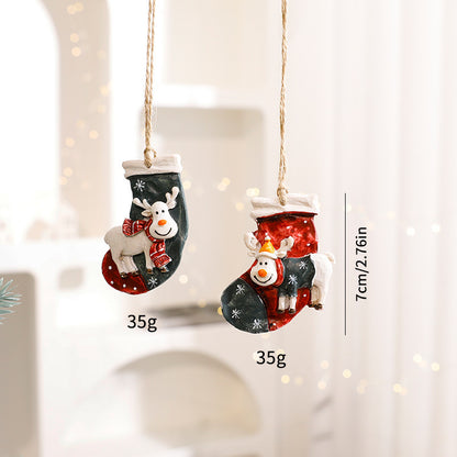 Cute Cartoon Elk & Santa Ornaments – Adorable Resin Christmas Decorations for Tree & Gifts ✨