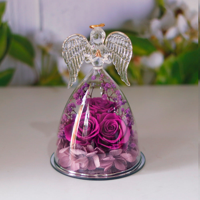 Angel Glass Eternal Rose Gift Dome