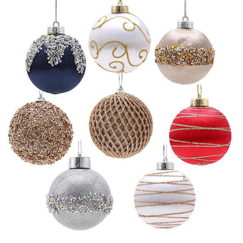 Luxury Silk Painted Christmas Ornament Set – 9-Piece Elegant Tree Decoration Collection ✨