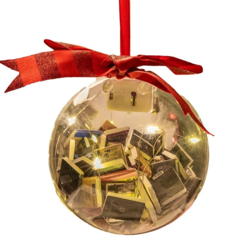 Luxury Clear Christmas Ornament Ball – Elegant Gold-Filled Holiday Decoration ✨