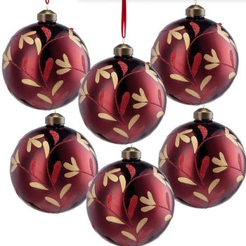 ✨ Luxury Glass Christmas Ball Ornaments – Set of 6 Decorative Hanging Baubles for Tree, Home & Holiday Party Decor