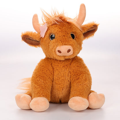 Adorable Scottish Highland Cow Plush ✨ | Soft & Fluffy Yak Stuffed Animal Doll — Perfect Christmas Gift for Kids, Couples & Farm Lovers