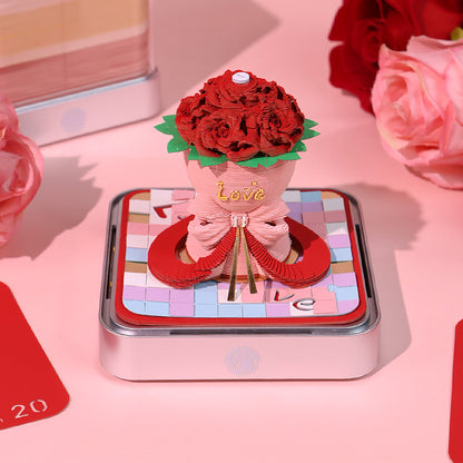3D Rose Paper Sculpture Calendar Sticky Notes