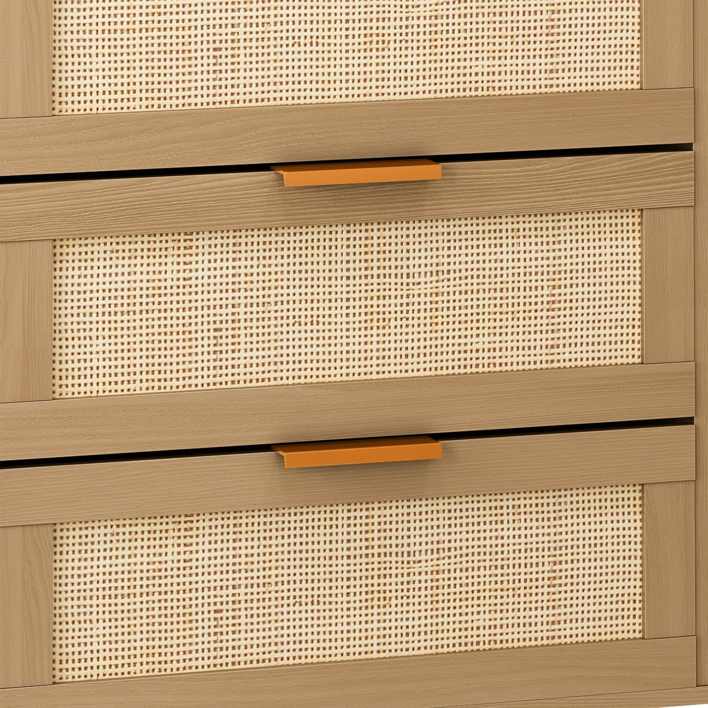 Rattan Luxe 6-Drawer Dresser — Handwoven Elegance Meets Modern Oak Sophistication 🌾✨